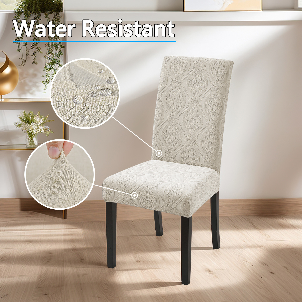 Flores europeas-beige (a prueba de salpicaduras)