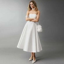 法式抹胸轻婚纱新娘白色订婚领证晚礼服外贸跨境修身日常连衣裙女