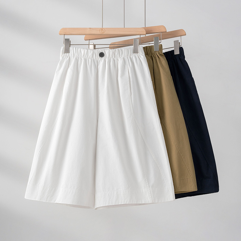 Premium Hand-Cut Five-Point Shorts for Women, Summer Thin Casual Pants, Popular Sports Pants, Old Money Style, Elastic Waist, High-Quality Women's Style