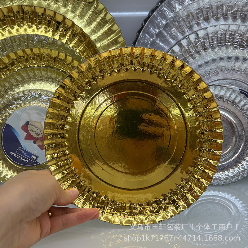 Transfronterizos para bandejas redondas de papel de aluminio de 1.6MM gruesas bandejas desechables de papel estampado bandejas de platos de fiesta