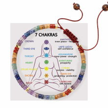 七脉天然石毕加索青金手工编织编制手链波西米亚手绳彩虹色