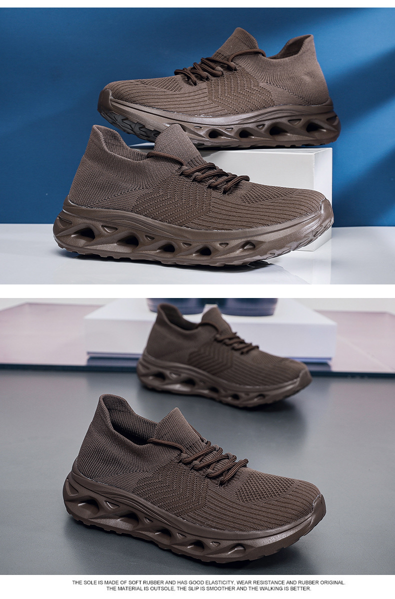 Popular Cross-border Plus-size Men's New Mesh Breathable Walking Shoes, Lightweight Height-increasing Thick-soled_vogvips.com