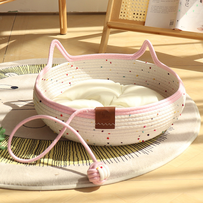 컬러풀한 폼폼 - 핑크색 장난감 공 + 흰색 화장솜