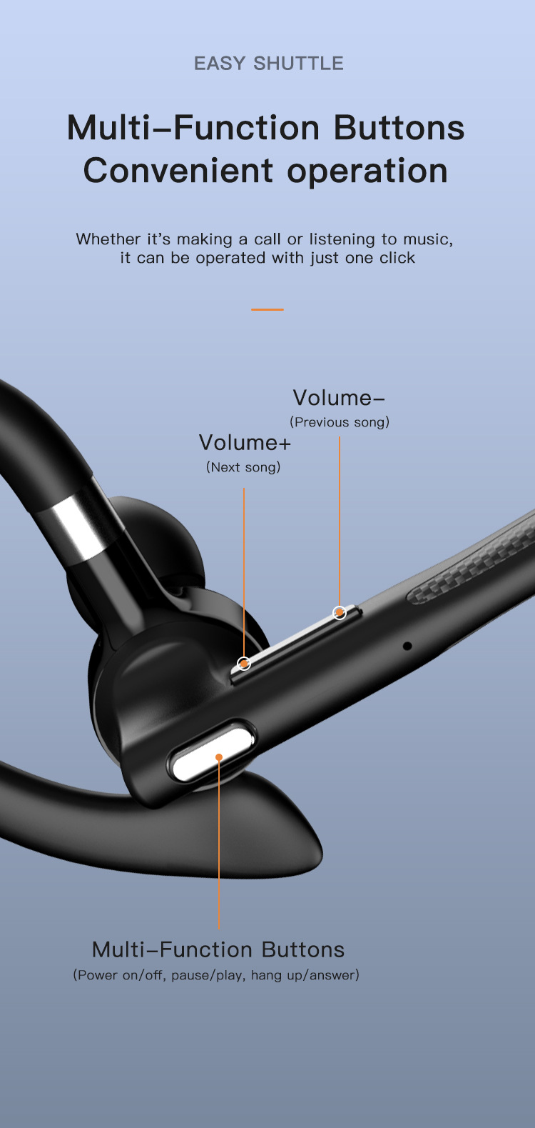 Wireless Bluetooth Hook-on Earphone Business Style With Case_voghion.com
