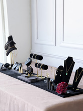 首饰展示架黑色绒布人形模特项链架店铺橱窗珠宝饰品陈列拍照道具