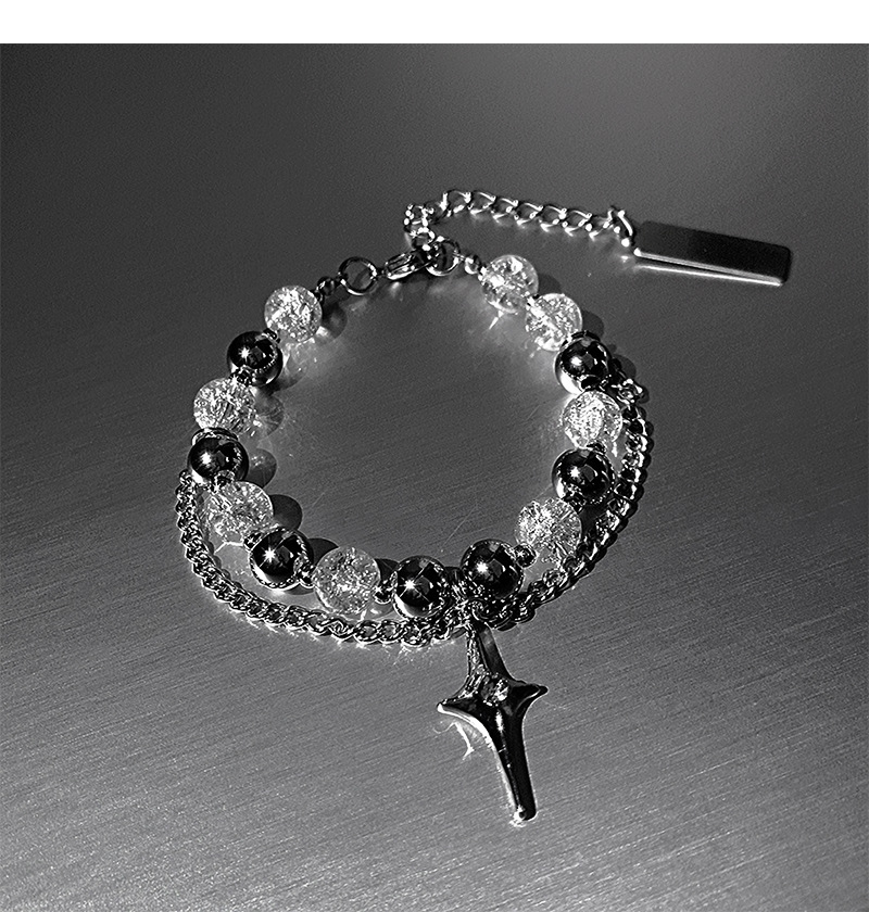 얼음 균열 구슬 팔찌 (티타늄 스틸)