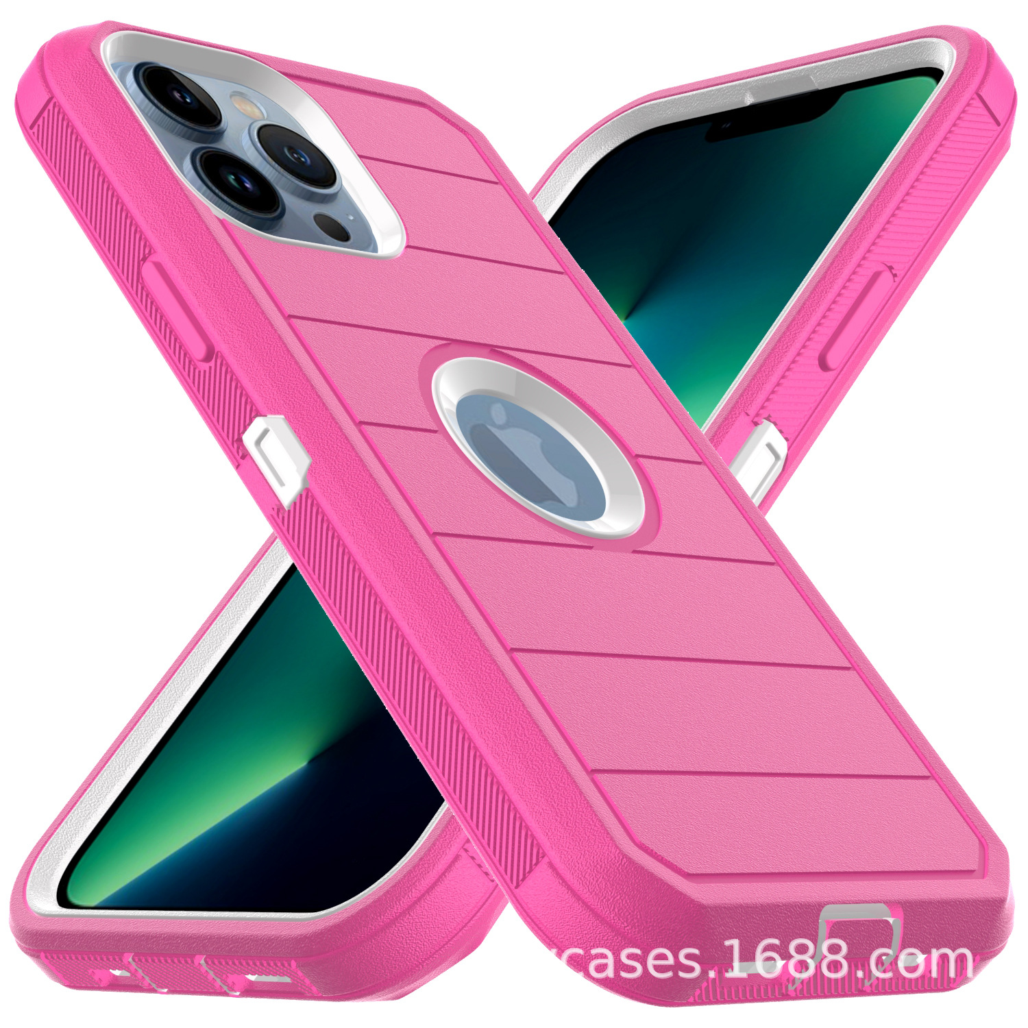 Aplicable a IPHONE 15 tres en uno Carcasa protectora de robot rayado tres en uno con clip trasero