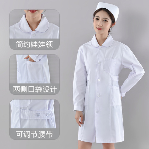 Nurse uniform long sleeve short sleeve white coat thin and thick items beauty salon pharmacy hospital school work uniform doctor laboratory