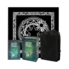 Gold foil PVC waterproof shuttle mirror tarot card + non-woven white pattern tablecloth + storage bag + instruction manual
