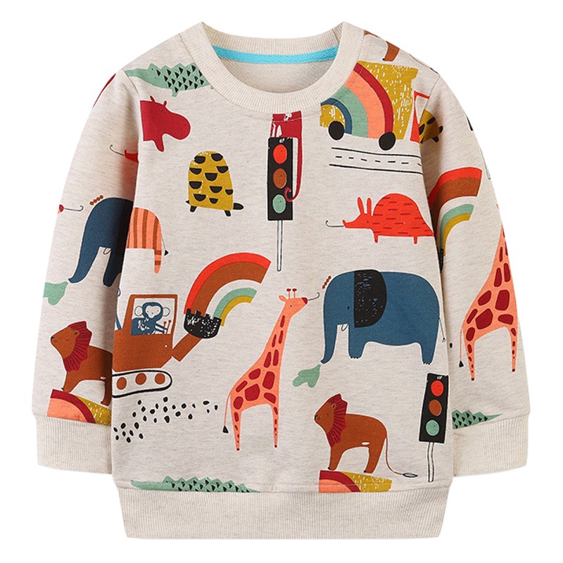 Sudadera niño algodón cuello redondo dibujos animados estampado​
