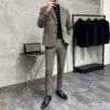 Coffee woolen trousers, increased thickness