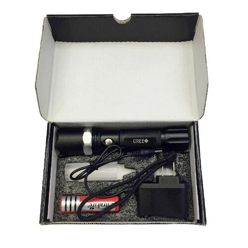 Cross-border led cycling dimming outdoor lighting charging set aluminum alloy manufacturer wholesale zoom bright flashlight