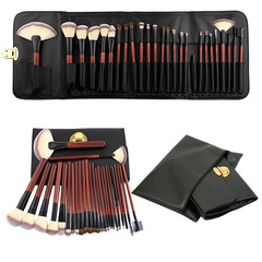 新款26支仿紅木化妝刷套裝化妝師推薦化妝工具全套動物毛真毛