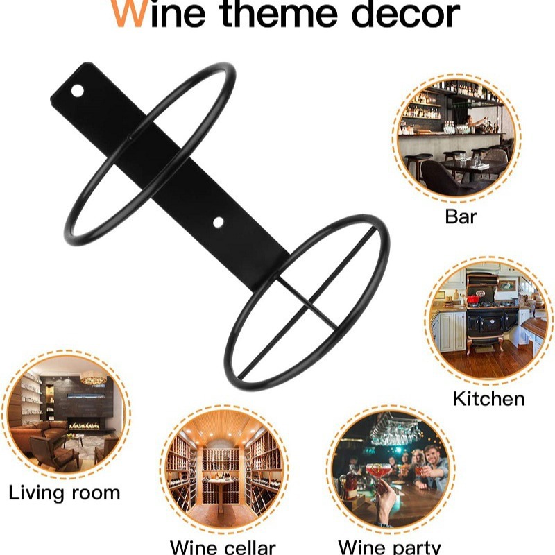 Amazon botella individual montado en la pared estante del vino tinto botella de vino estante de exhibición de metal colgante montado en la pared estante del vino fuente fabricante