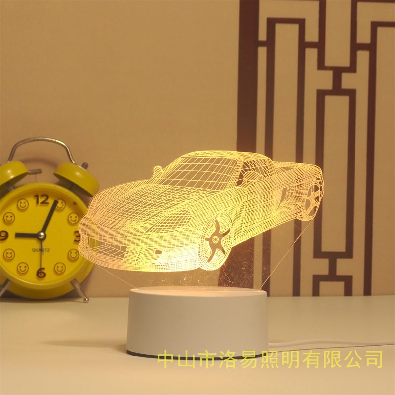 3D lámpara de noche acrílica atmósfera regalos de cabecera atmósfera lámpara de evento regalos al por mayor DIY lámpara de escritorio ideas de Navidad