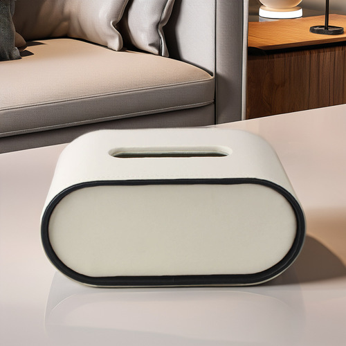 Tissue Box Living Room High-End Light Luxury Household Pull-out Tissue Multifunctional Modern Desktop Coffee Table Elliptical Remote Control Storage Box