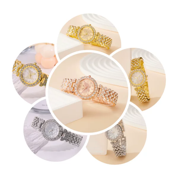 Fashion crystal butterfly ladies watch women YanYuTradeCo.,LTD in stock wholesale quartz watch suit