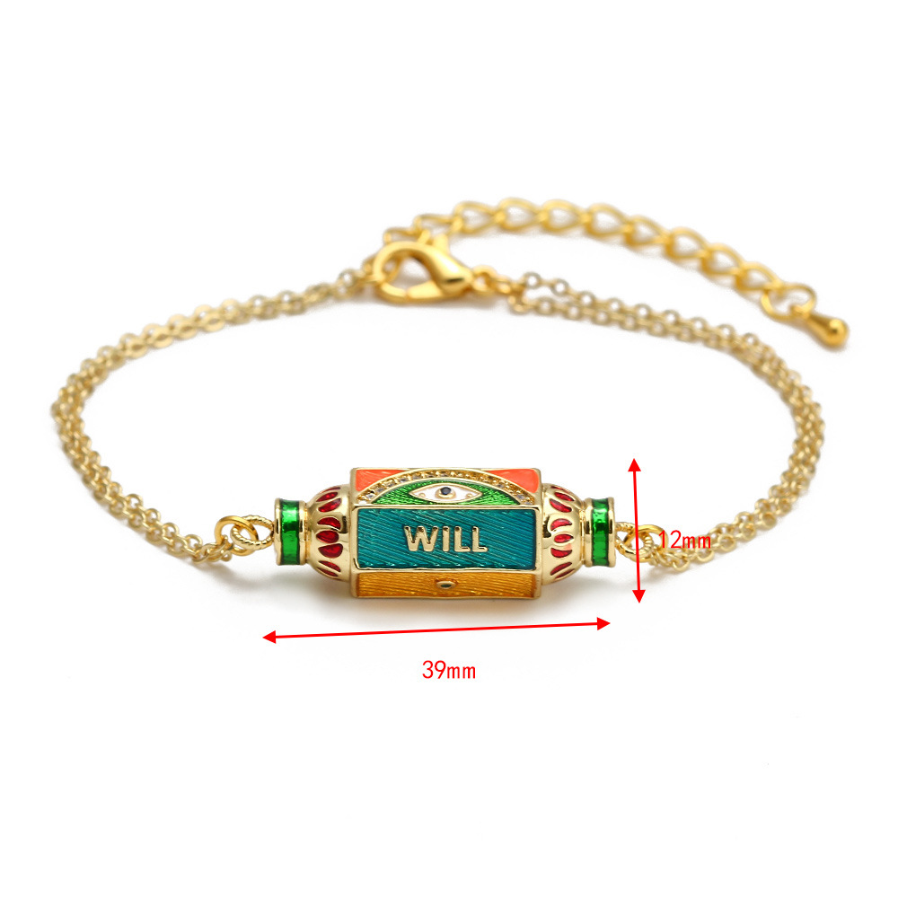 Simple Style Devilu0027S Eye Copper Inlay Rhinestones Bracelets 1 Piece