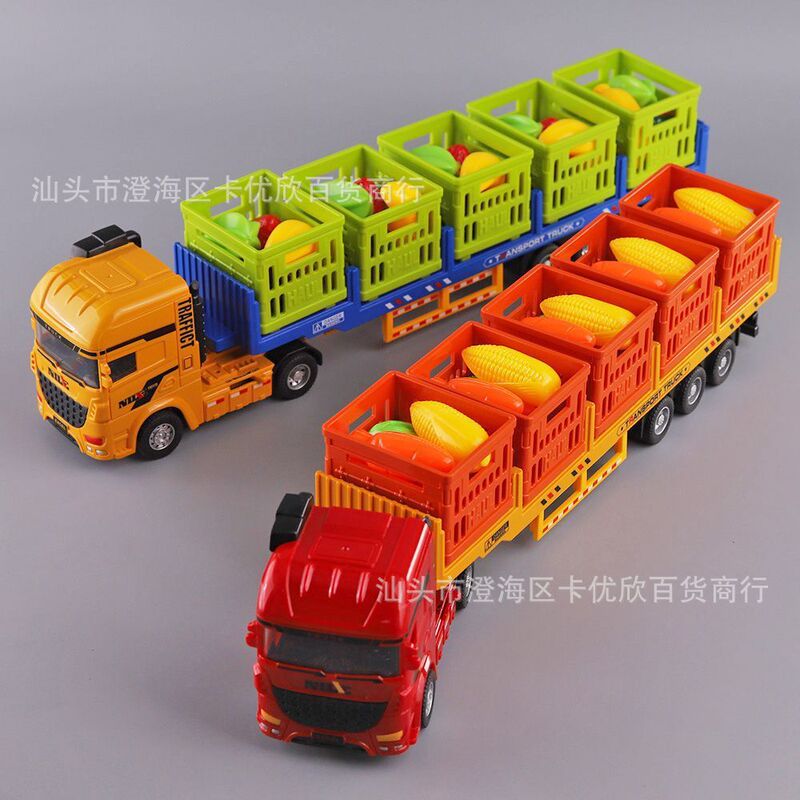 Extended Version of Fruit Transport Truck Inertia Toy Car Kidsren's Large Truck Vegetable Freight Truck Baby Car Model