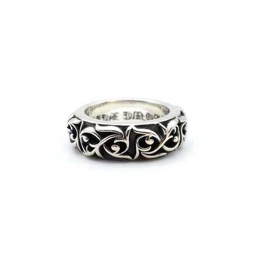 New personalized cross sterling silver ring for male and female couples, trendy retro Thai silver eternal rattan ring