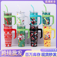跨境304不锈钢保温杯40oz大容量圣诞冰霸杯车载保温保冷随行水杯
