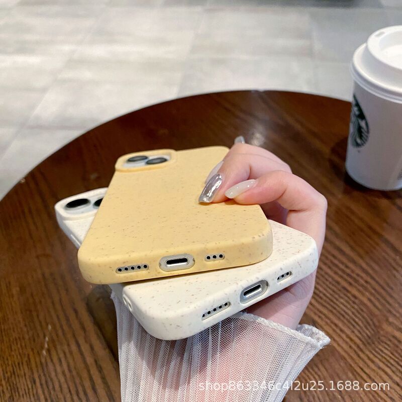 Ins風純色シンプル適用iPhone15保護カバー14proリンゴ16高級感11小麦ケース7px r|undefined