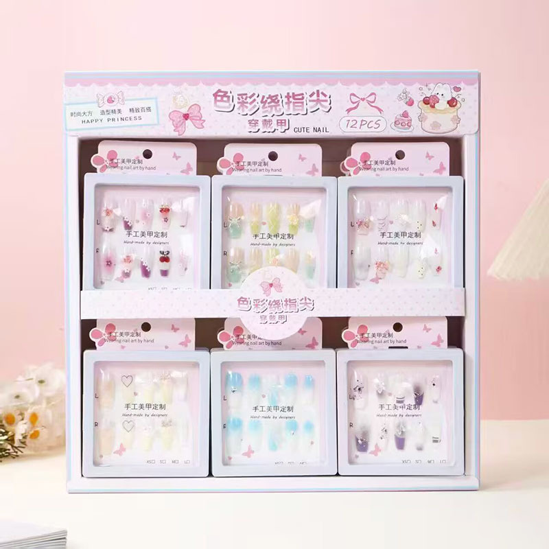 Uña de vestir impresión de ojo de gato manicure pegatinas de gel de goma de vestir estudiantes caricaturas lindas desmontables de vestir pony de uñas