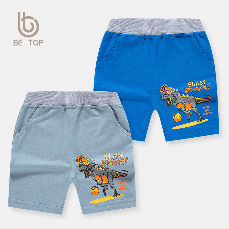 Verano nuevos pantalones cortos para niños quinto pantalones de algodón puro de dibujos animados dinosaurio impreso pantalones de bebé estilo coreano entrega de una sola pieza image 3