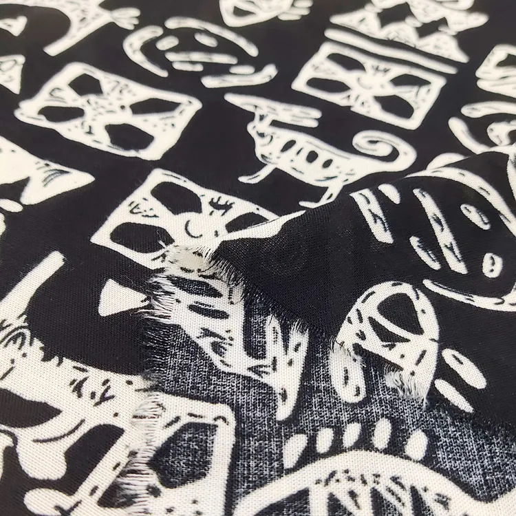 Impresión abstracta de alta calidad impresión suave de goma viscose tela de ropa de rayon