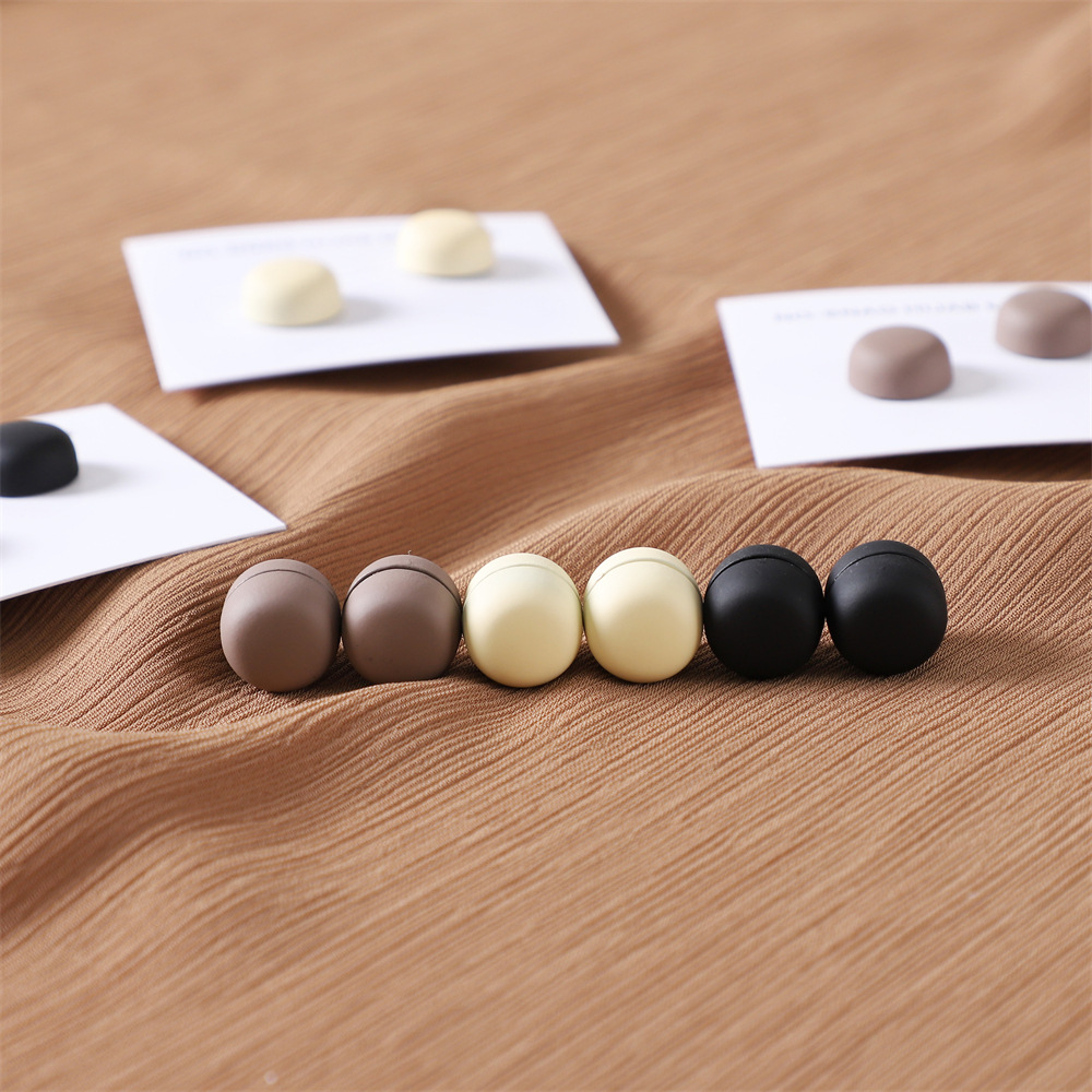 Daily Occasion Magnet, Mixed materials Material Matte Strong Magnetic Buckle Women's Round Cufflinks Scarf Buckle 1 Set