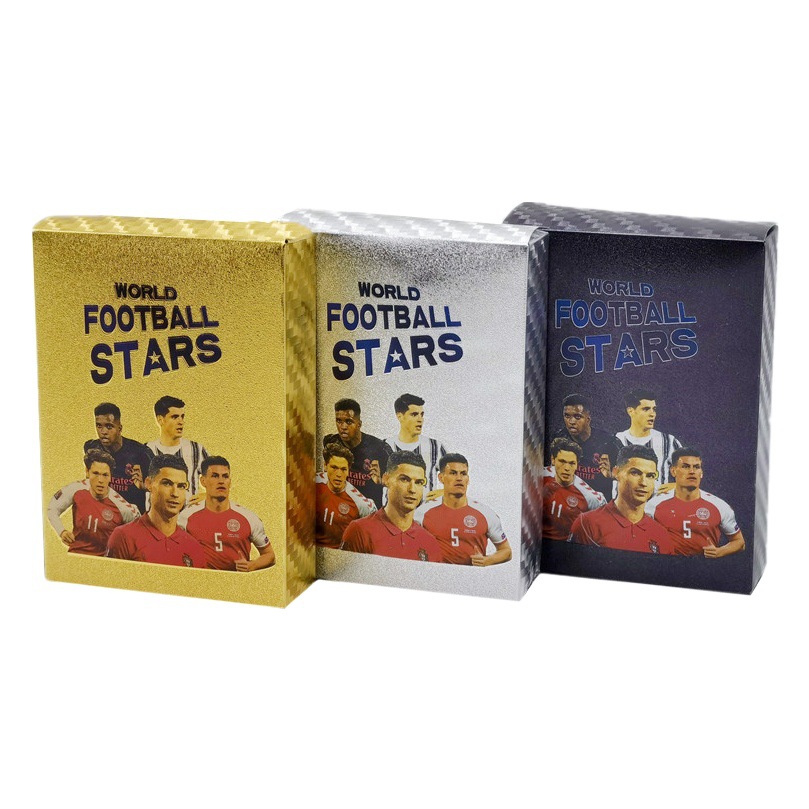 Copa del mundo de la Liga de Campeones de la Premier League española Estrella de la tarjeta de oro de la Liga de Fútbol estrella Inglés tarjeta colorida colección de juegos