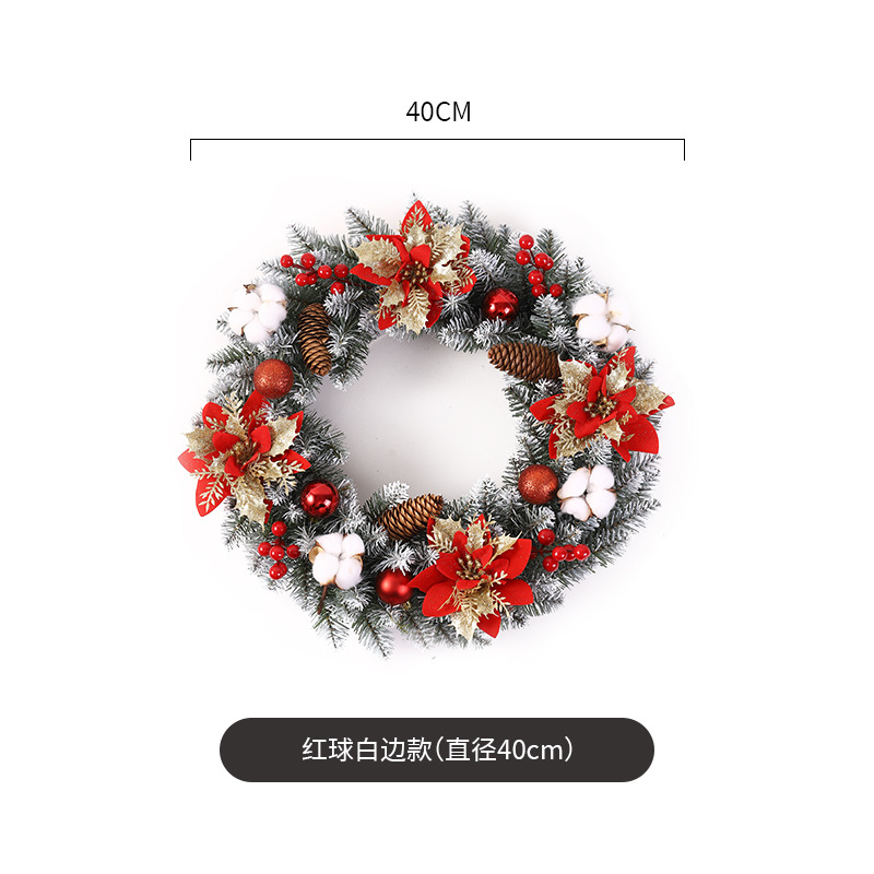 Ventas directas de la fábrica nuevas decoraciones de Navidad transfronterizo hecho a mano guirnalda artificial puerta colgante ventana Decoración Accesorios guirnalda