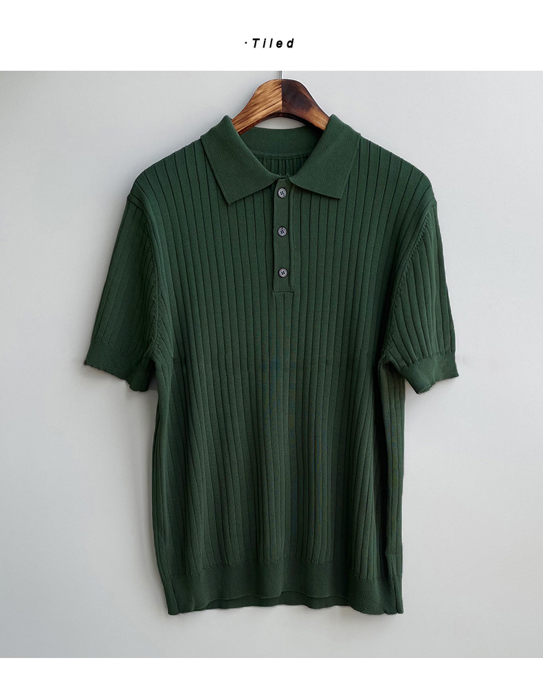 Polo slim fit da uomo – t-shirt in maglia estiva stile coreano_voghion.com