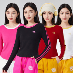 秋季新款流行美式复古辣妹韩系撞色刺绣图案修身长袖上衣女YM2515