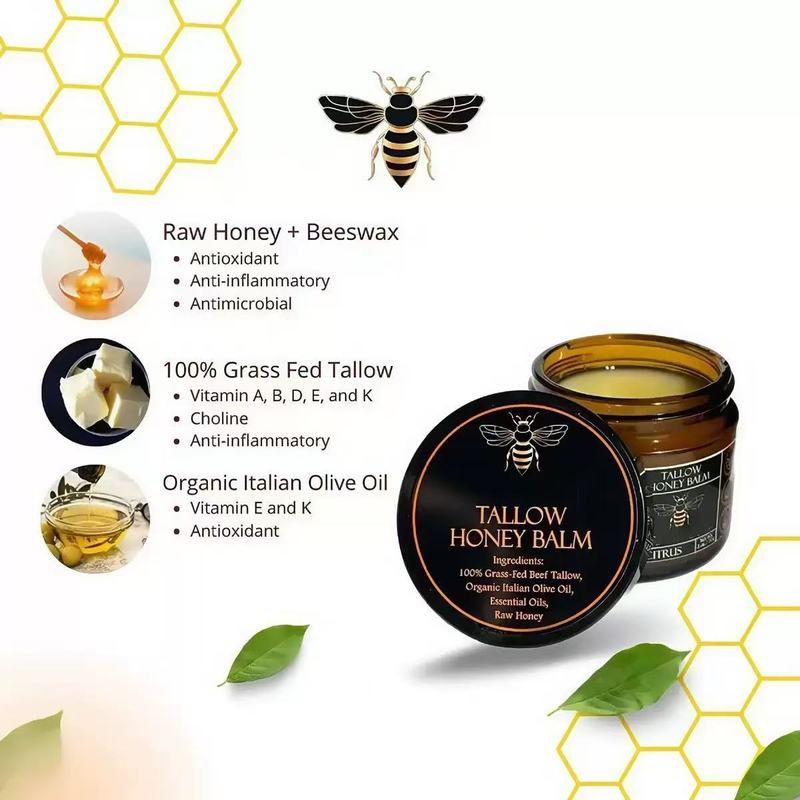 专供跨境出口爆品 TALLOWHONEYBALM牛油蜂蜜保湿霜身体牛脂润肤膏|undefined