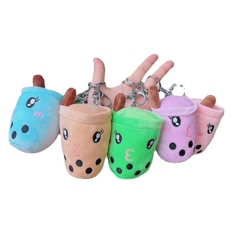 Douyin peluche leche té llavero muñeca bolsa colgante leche té peluche llavero muñeca al por mayor