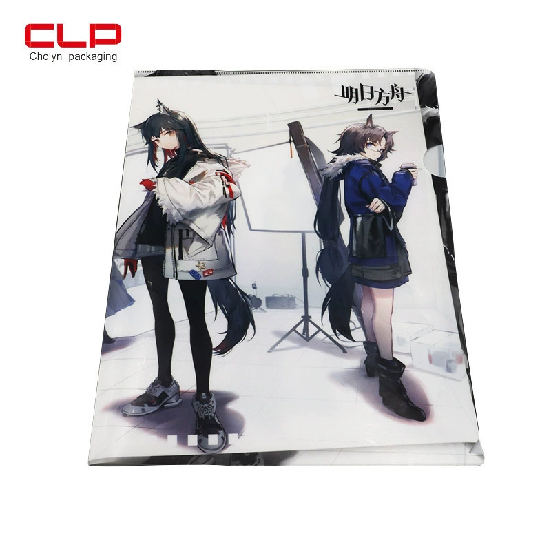 PP folder wholesale game animation enterprise L -shaped folder plastic transparent board folder A4 office folder