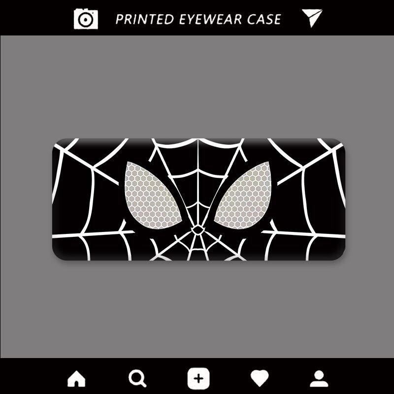 Cartoon Marvel Spider-Man Glasses Case Black and White Portable High-Value Portable Myopia Glasses Sunglasses Case Storage Box