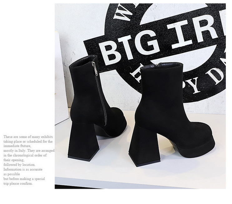 ShoeVault 7992-3 Europäischer und amerikanischer Modetrend Damen Dicke Superhohe Plateau-Schuhe mit wasserdichtem Absatz, runder Zehenpartie und seitlichem Reißverschluss_voghion.com