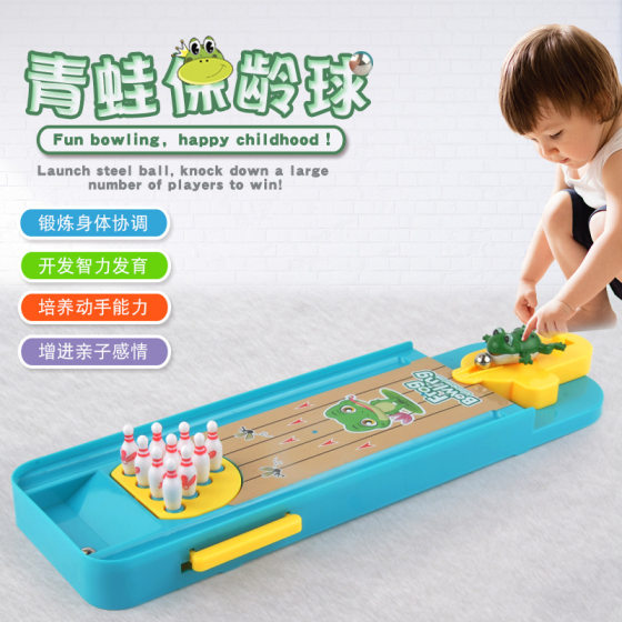 Cross-border frog bowling puzzle interactive desktop game table bowling marbles launcher table games children's toys