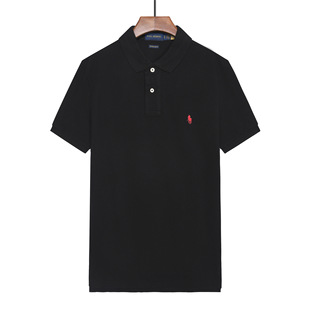 Original Single Quality Paul Pony Mark Men's Short-sleeved Polo Shirt Pure Cotton Summer Lapel T-shirt Short-sleeved Men's Polo Shirt