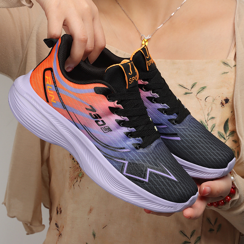 Zapatos mujer primavera y otoño nuevo estilo calzado deportivo casual mujer transpirable ligero zapatos para correr zapatos de mujer suela suave sin pies cansados zapatos adhesivos