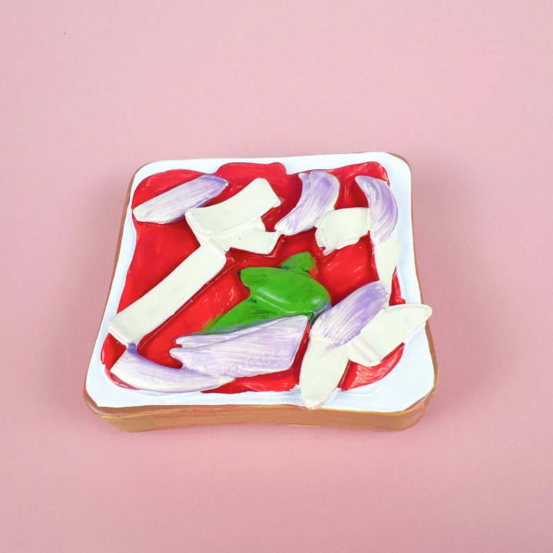 Creatividad de derechos de autor en línea gran tamaño de comida para jugar resina pegatinas de decoración para el hogar pegatinas de postre de pastel de simulación fábrica de stock