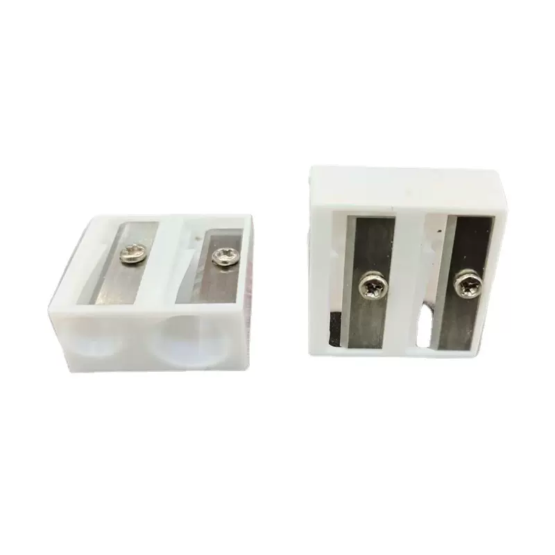 双孔卷笔刀 白色削笔器 双孔铅笔刨铅笔刀 转笔刀刀芯配件批发