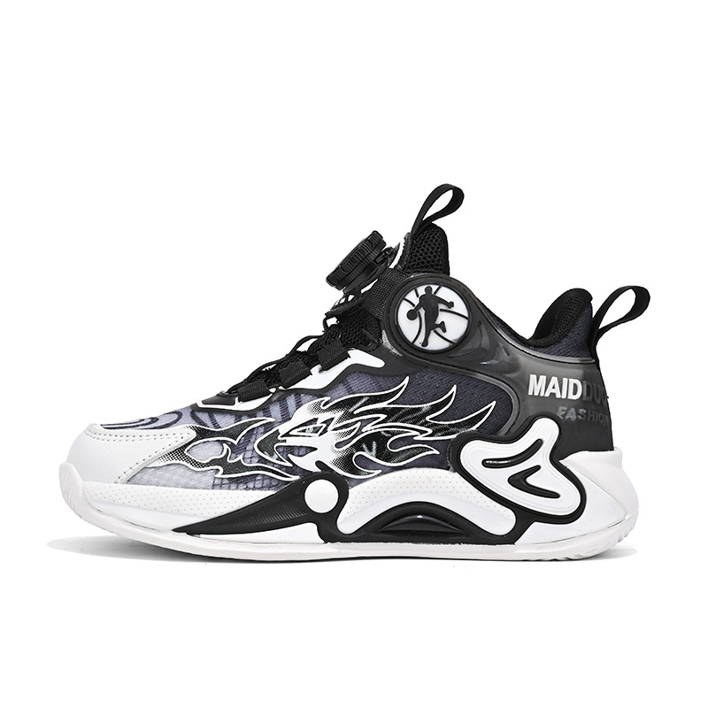 2024 niños respirantes zapatos de baloncesto amortiguadores de abrazadera giratoria zapatos de niños zapatos deportivos de malla primavera nuevo
