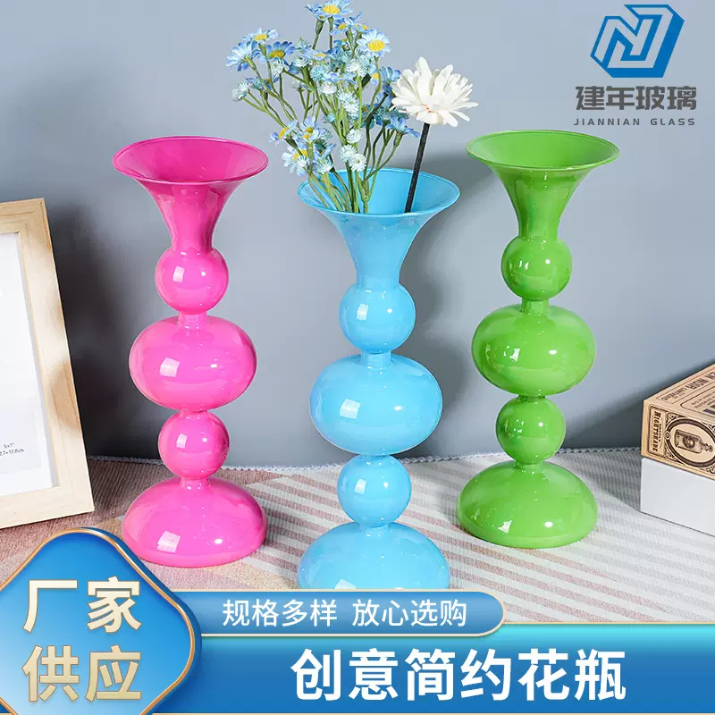玻璃花瓶简约款法式复古北欧设计软装拍照道具拍照装饰摆件
