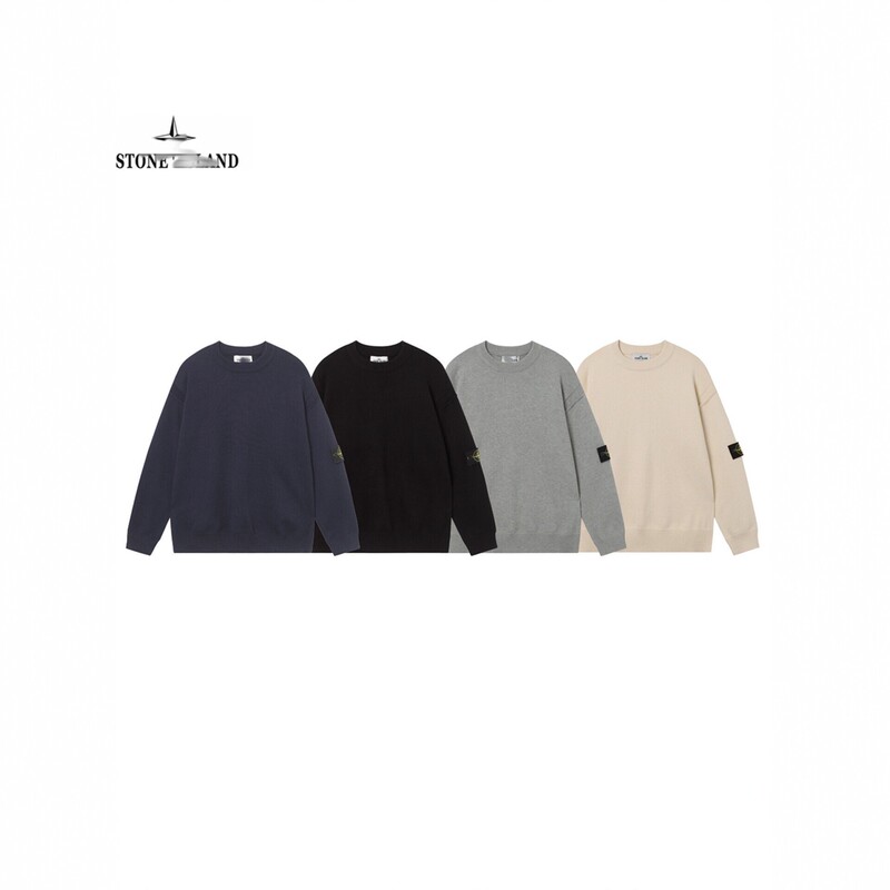 STONE Men's Crew Neck Knit Sweater, Long Sleeve Wool Blend Pullover, Loose Fit, Correct Version STONE Men's Crew Neck Knit Sweater, Long Sleeve Wool Blend Pullover, Loose Fit, Correct Version