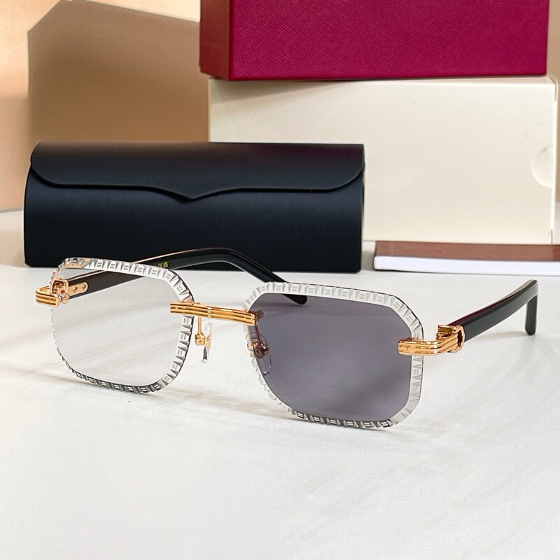 2026 New Cross-Border European and American Luxury Fashion Serrated Sunglasses, Kajia Ct Vacation Photochromic Square Cool Sunglasses for Men and Women