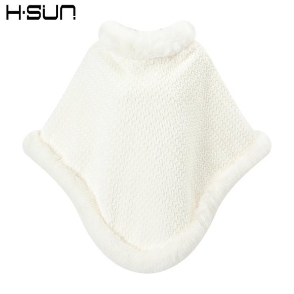 Capa tipo chal de otoño e invierno 2026, nueva bufanda de piel sintética de conejo, abrigo de punto para mujer, prenda exterior holgada y versátil. image 22
