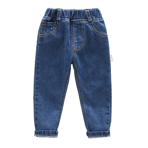 Boy's Plain Color Denim Jeans  Spring and Autumn New Children's Versatile Casual Pants Baby Trend Brand Children's Pants Foreign Trade